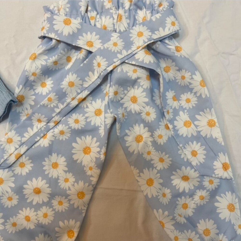 Baby Girl 3-piece Outfit Set - Daisy Print - Picture 4 of 5
